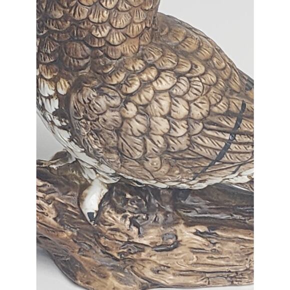 Vintage HOMCO #1114 Bisque Ceramic Porcelain Great Horned Owl Figurine - Picture 8 of 10